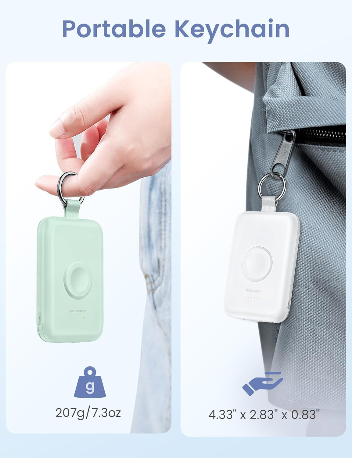 Portable Charger, 10000Mah PD 20W Fast Charging Portable Charger Power Bank with Built in Cables, Travel Battery Pack for Iphone and Apple Watch Ultra/11/10/9/8/7/6/5, Green